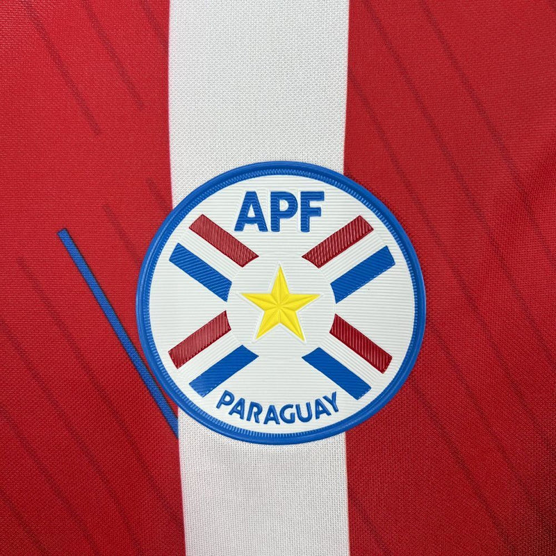 CAMISOLA DA SELEÇÃO DO PARAGUAY 25/26 BRANCO E VERMELHO