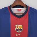 CAMISOLA RETRO DO BARCELONA 98/99 VERMELHO E ROXO