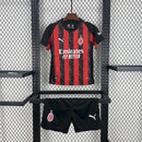 KIT INFANTIL DO MILAN 25/26 VERMELHO E PRETO