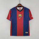 CAMISOLA RETRO DO BARCELONA 98/99 VERMELHO E ROXO