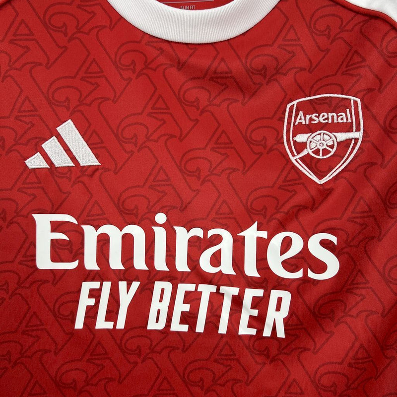 KIT INFANTIL DO ARSENAL 25/26 VERMELHO E BRANCO