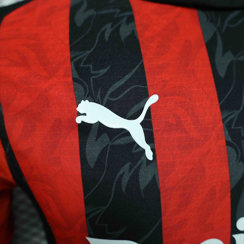 CAMISOLA VERSÃO PLAYER DO MILAN 25/26 VERMELHO E PRETO