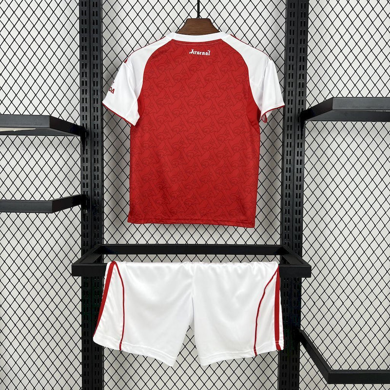 KIT INFANTIL DO ARSENAL 25/26 VERMELHO E BRANCO