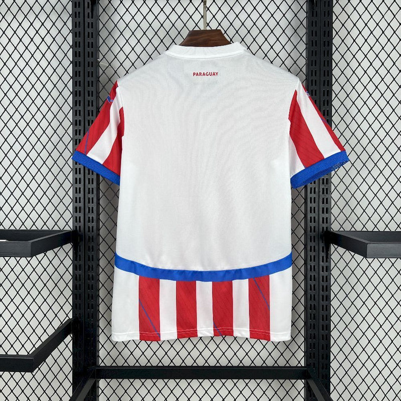 CAMISOLA DA SELEÇÃO DO PARAGUAY 25/26 BRANCO E VERMELHO