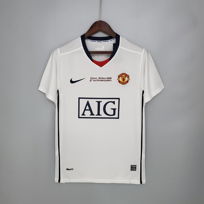 CAMISOLA RETRO DO MANCHESTER UNITED 08/09 BRANCO