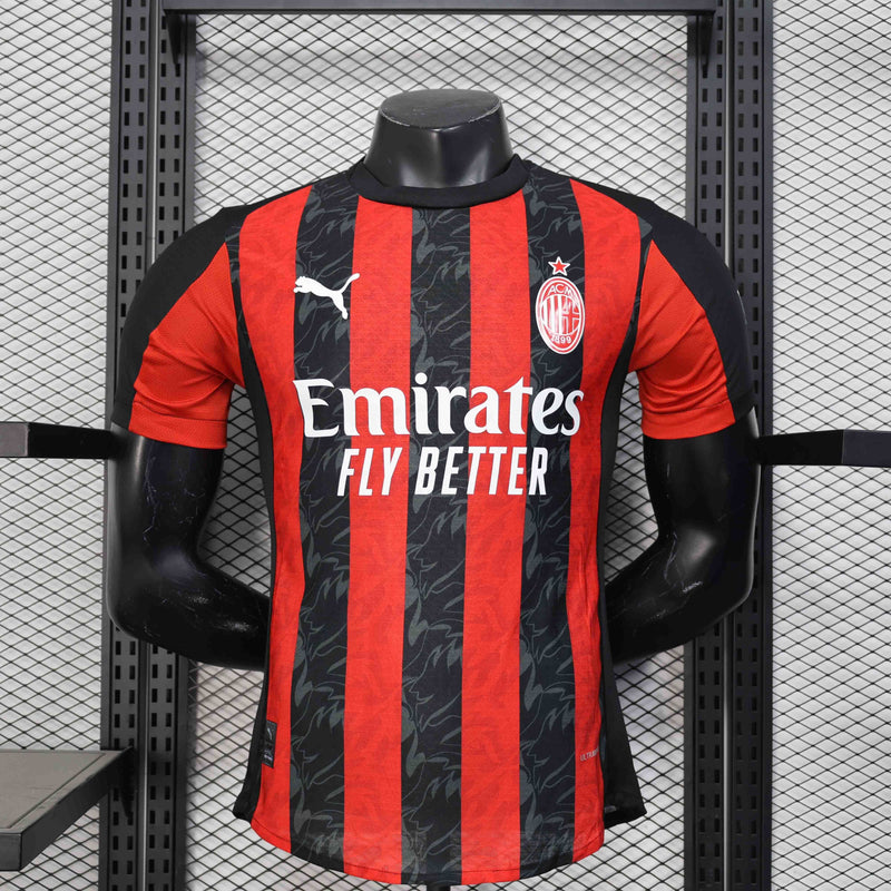CAMISOLA VERSÃO PLAYER DO MILAN 25/26 VERMELHO E PRETO