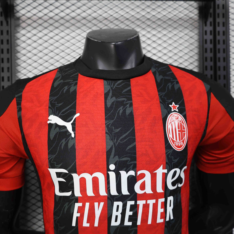 CAMISOLA VERSÃO PLAYER DO MILAN 25/26 VERMELHO E PRETO