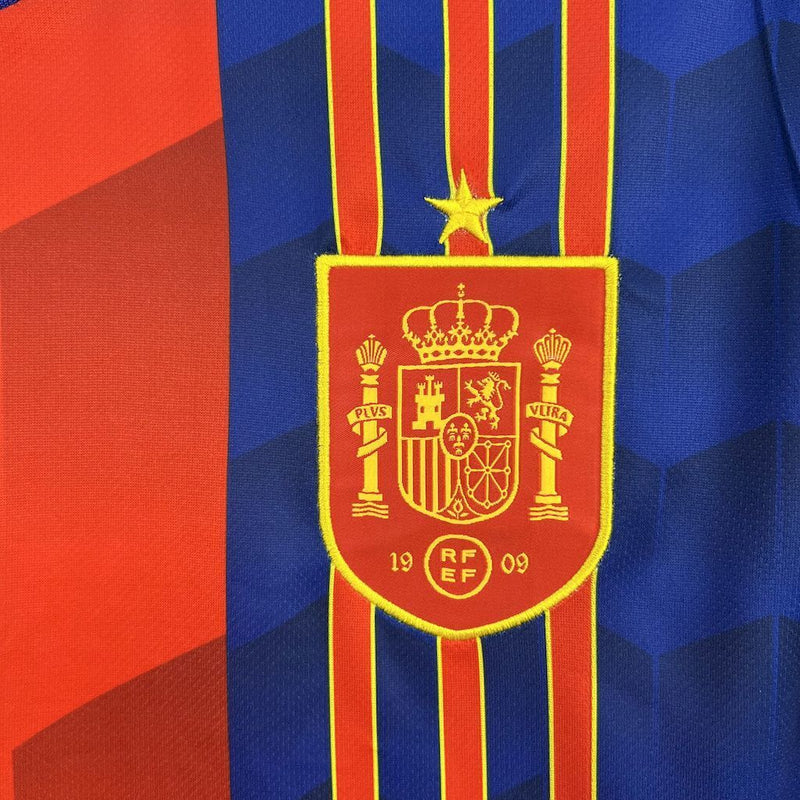 CAMISOLA DA SELEÇÃO DA ESPANHA 25/26 VERMELHO E AZUL