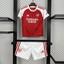 KIT INFANTIL DO ARSENAL 25/26 VERMELHO E BRANCO