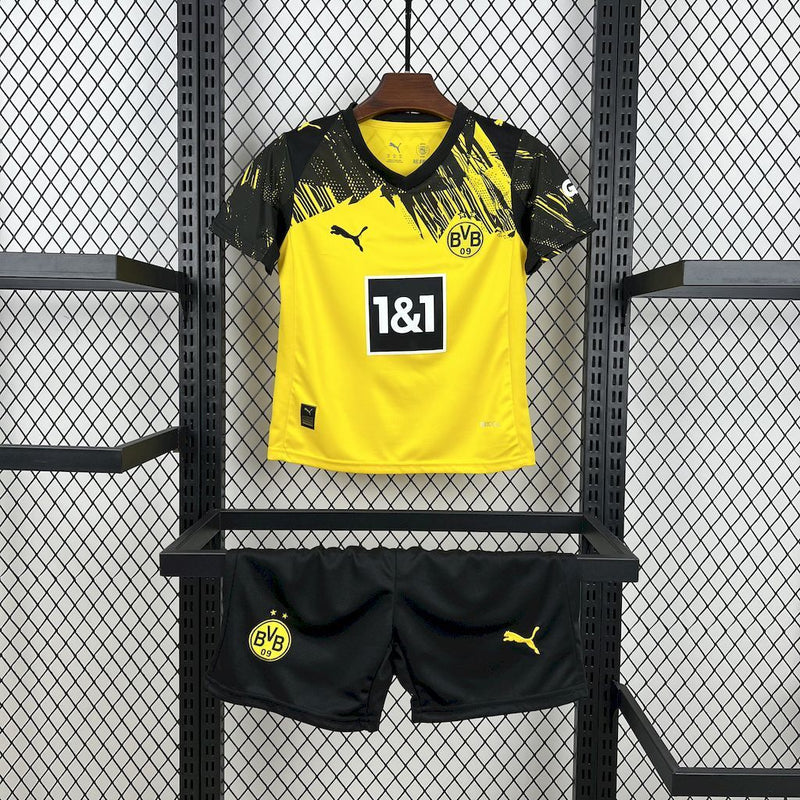 KIT INFANTIL DO BORUSSIA DORTMUND 23/24 AMARELO E PRETO