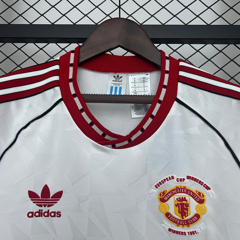 CAMISOLA RETRO DO MANCHESTER UNITED 91/92 BRANCO